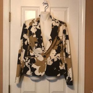 Nine West Floral One-Button Blazer